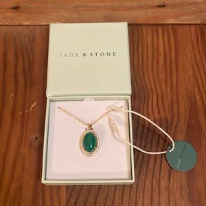 Jade & Stone Oval Necklace